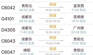 成都到昆明火车时刻表